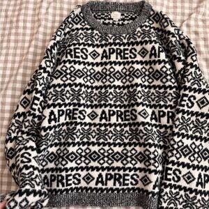 a new day Black and White Graphic Crewneck Sweater